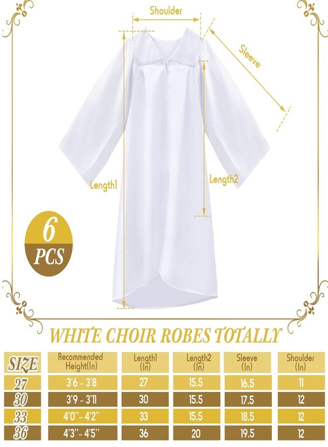 Toulite طقم ملابس جوقة غير لامع للجنسين من توليت مكون من 6 قطع، أردية قضاة للأطفال، زي تنكري لحفلات التعميد والتخرج والمناسبات الكنسية والقساوسة والهالوين (مقاس 36) - Image 2